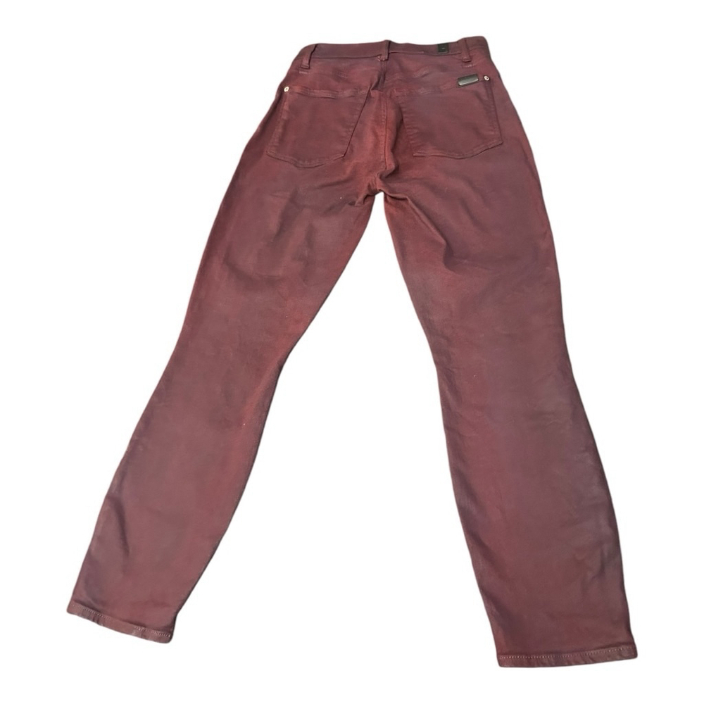 7 For All Mankind Ruby Rust High-Waist faux leather Ankle Jeans – Size 30